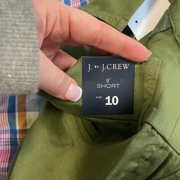 NEW J. Crew Green 9" Chino Shorts Size 10 - Picture 4 of 6